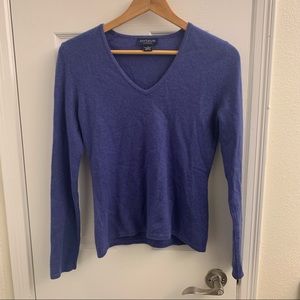 Cashmere Ann Taylor V-Neck Sweater Periwinkle Blue